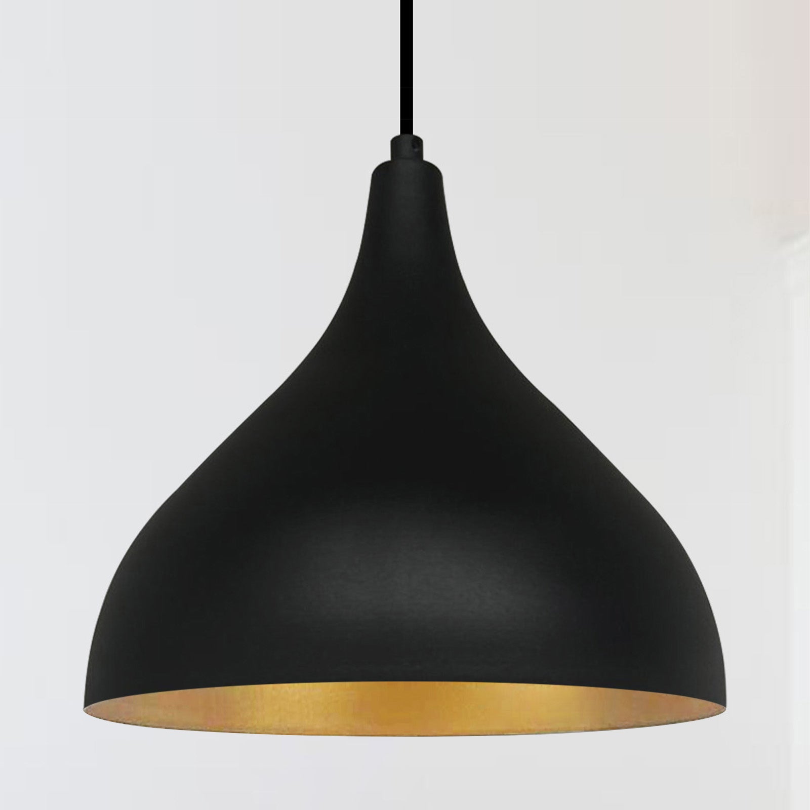 Pendelleuchte Adash Pendelleuchte Schwarz, 1 Flammige Metall Hängelampe Ø26 cm